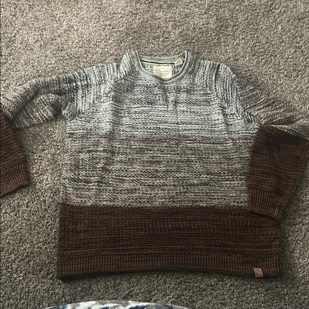 Weatherproof Vintage Men's Long Sleeve Pullover Brown & Gray Sweater XL